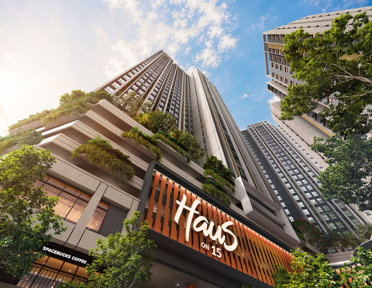 Haus on 15 biophilic tower facade — artist's impression